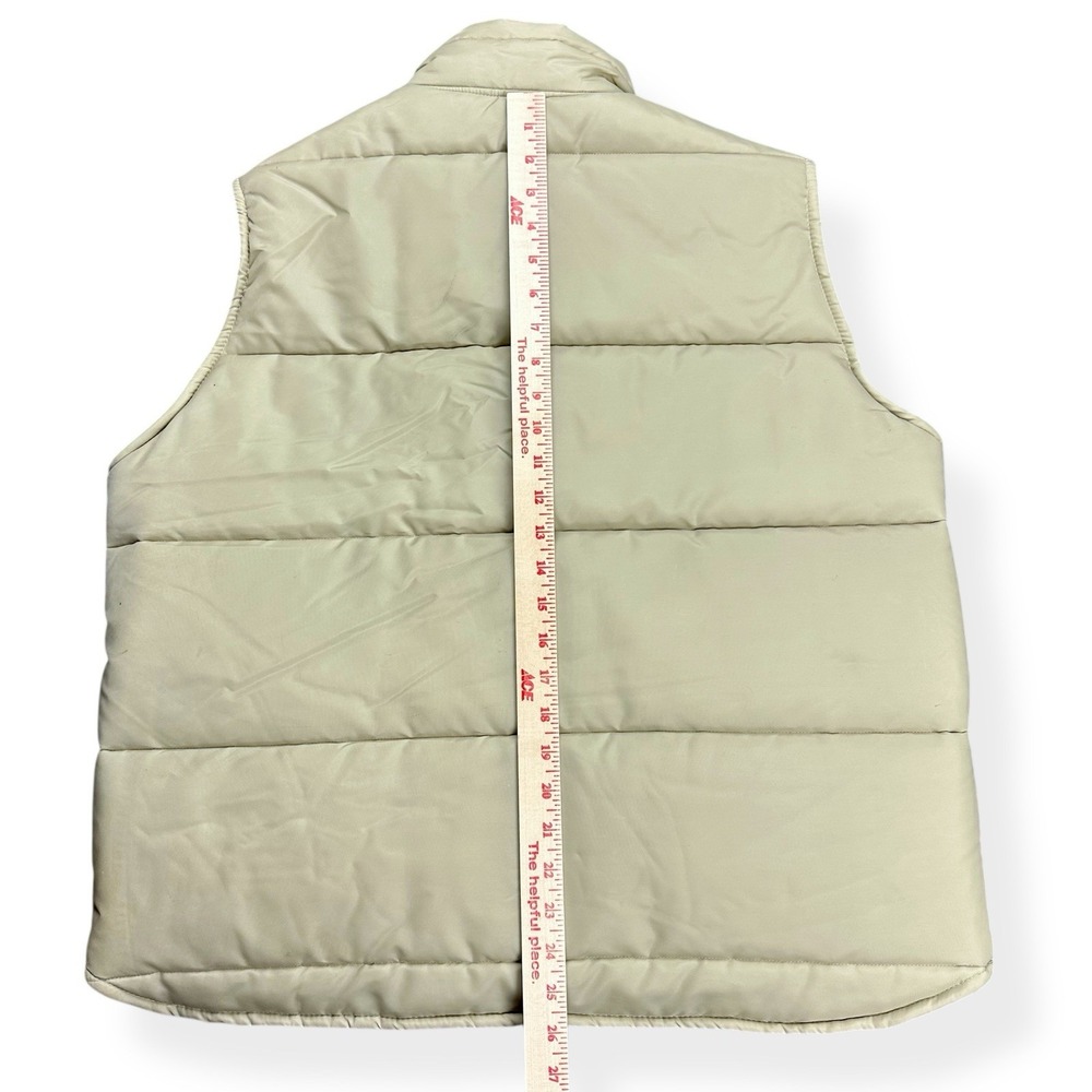 VTG 80s CO-OP Agri-Trac Radial Puffer Quilted Vest‎ Tan Men's Size Large Patch - Picture 10 of 13